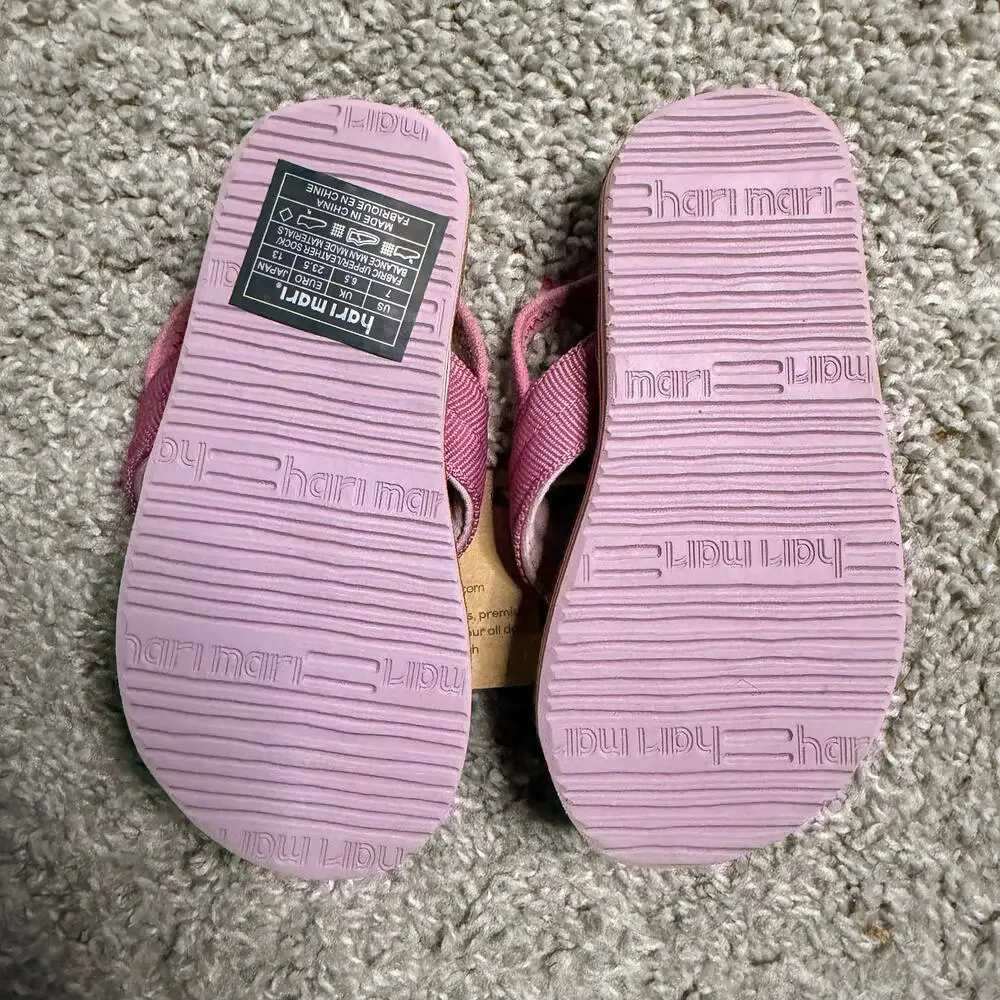 Hari Mari Baby Flip Flops Scouts Pink Leather US 7 Medium NEW
